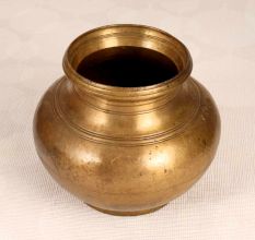 Traditionally Handcrafted Brass Holy Water Pot in Plain Finish