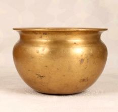 Handmade Plain Brown Finish Holy Water Pot Made of Brass