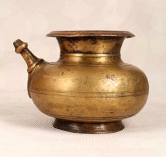 Vintage Finish Brass Holy Water Pot with Spout for Rituals