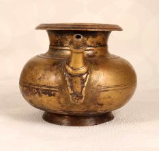 Vintage Finish Brass Holy Water Pot with Spout for Rituals
