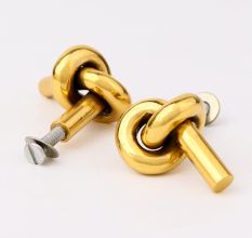 Handmade Solid Golden Brass Knot Cabinet Knob