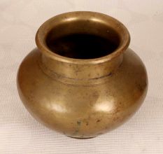 Indian Handmade Brass Holy Water Pot in Vintage Finish