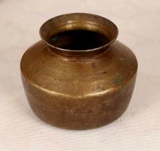 Beautiful Sturdy Brass Holy Water Pot in Brown Finish