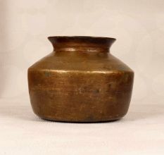 Beautiful Sturdy Brass Holy Water Pot in Brown Finish