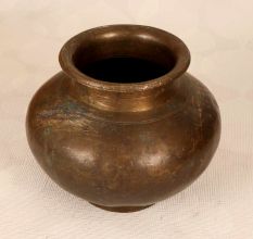 Antique Brown Finish Holy Water Pot Made of High-Quality Brass