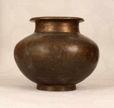 Antique Brown Finish Holy Water Pot Made of High-Quality Brass