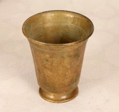 Vintage Brown Finish Brass Water Cup for Auspicious Occasions