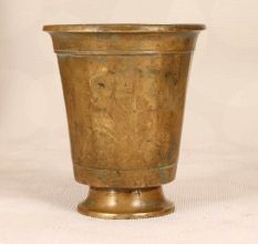 Vintage Brown Finish Brass Water Cup for Auspicious Occasions