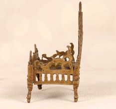 Beautiful Jali Work Lord Krishna Bed Singhasan Made of Brass