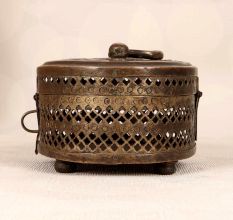 Handcrafted Vintage Brass Jewelry Box in Jali Work for Decoration