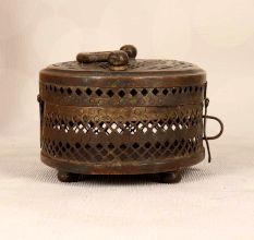 Handcrafted Vintage Brass Jewelry Box in Jali Work for Decoration