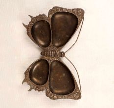 Handcrafted Finest Brass Butterfly Serving Tray in Brown Finish