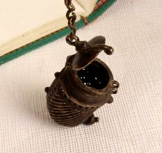 Handcrafted Vintage Finest Brass Mango Shape Box in Jali Work