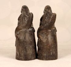 Handmade Vintage Finish Brass Frog Bookends in Set of 2