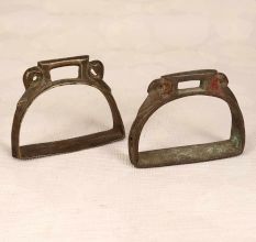 Vintage Finish Brass Horse Stirrups in Dark Finish in Pair