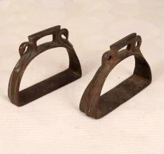 Handcrafted High-Quality Brass Horse Stirrups in Brown Finish in Pair