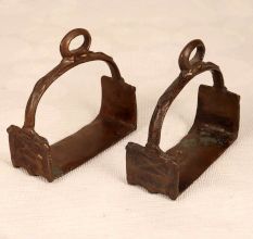 Handcrafted High-Quality Brass Horse Stirrups for Decoration in Pair