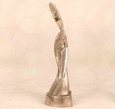 Handcrafted Silver Nickel Plated Brass Trophy for Decoration