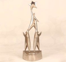 Handmade Premium Brass Nickel Plated Trophy for Decoration