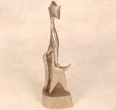Handmade Premium Brass Nickel Plated Trophy for Decoration