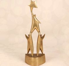 Golden Colour Handcrafted Trophy Made of Premium Brass