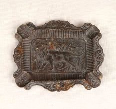 Traditional Finest Brass Ashtray Engraved with Lion for Decor