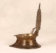 Vintage Finish Handmade Gajalaxmi Oil Lamp Made of Brass