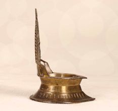 Vintage Finish Handmade Gajalaxmi Oil Lamp Made of Brass
