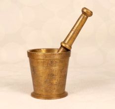 Indian Finest Brass Used Pestle and Mortar for Vintage Collection