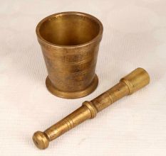 Indian Finest Brass Used Pestle and Mortar for Vintage Collection