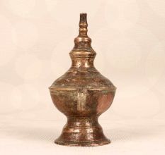 Gujarati Art Vintage Brass Oil Lamp for Prayer Room