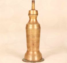 Traditional Gujarati Brass Oil Lamp in Vintage Brown Finish