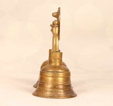 Finest Brass Double Temple Bell with Shivling and Cobra Carving