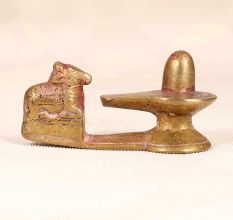 Handmade Finest Brass Nandi and Shiva Lingam for Prayer Room