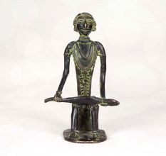 Handmade Tribal Art Brass Man Figure Statue in Bastar Art