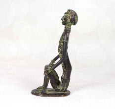 Handmade Tribal Art Brass Man Figure Statue in Bastar Art