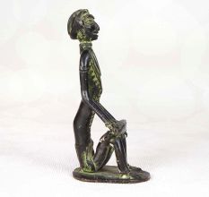 Handmade Tribal Art Brass Man Figure Statue in Bastar Art