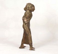 Handmade Bengali Art Brass Two Lady Statue for Home Decor