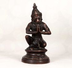 Handmade Finest Brass Lord Hanuman Statue in Sitting Position