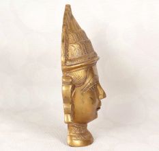 High-Quality Holy Brass Gauri Head Statue in Brown Finish