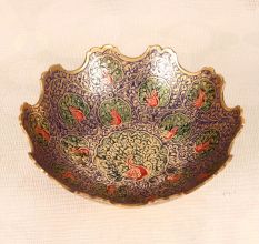 Jaipur Art Handmade Brass Fruit Bowl in Enamel Work for Decor