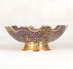 Jaipur Art Handmade Brass Fruit Bowl in Enamel Work for Decor