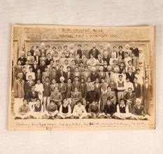 Group Paper Photograph of D.M. College Moga Trip for Collection