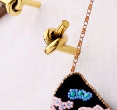 Solid Golden Knot Brass Wall Hooks-Pack of 3