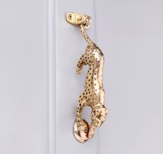 Golden Leopard Brass Door Knocker