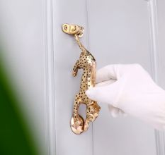 Golden Leopard Brass Door Knocker