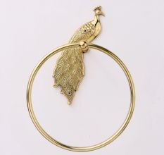 Handmade High Quality Brass Peacock Hanger for Bathroom in Set of 3