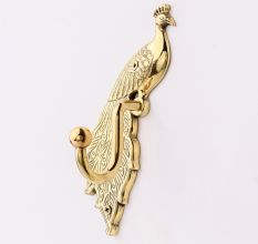 Handmade High Quality Brass Peacock Hanger for Bathroom in Set of 3