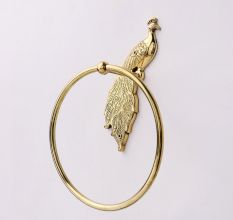 Handmade High Quality Brass Peacock Hanger for Bathroom in Set of 3