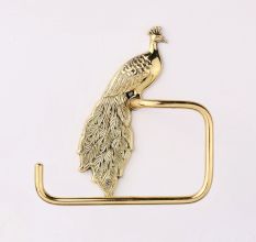 Handmade Brass Peacock Design Toilet Paper Holder for Bathroom